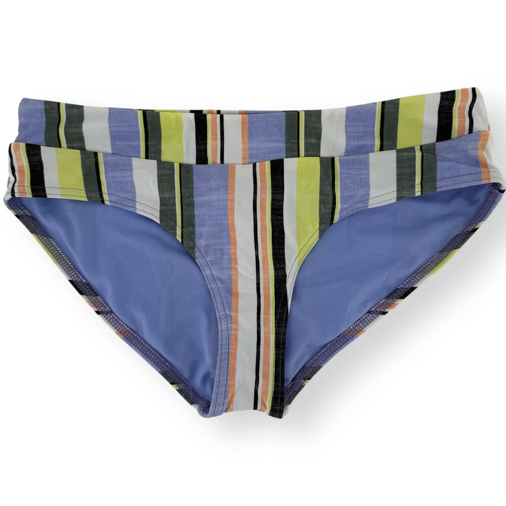 Prana Presolana Hipster Bikini Bottoms Sz S Morning Glory Stripe Bathing Suit